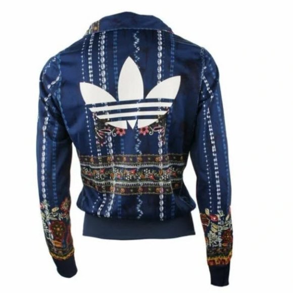 Adidas Originals Cirandeira Firebird Track Jacket Blue Floral Size Small - Picture 3 of 6